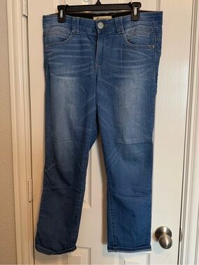 Democracy Ab Technology Cropped Straight Jeans Size 12 Light Wash